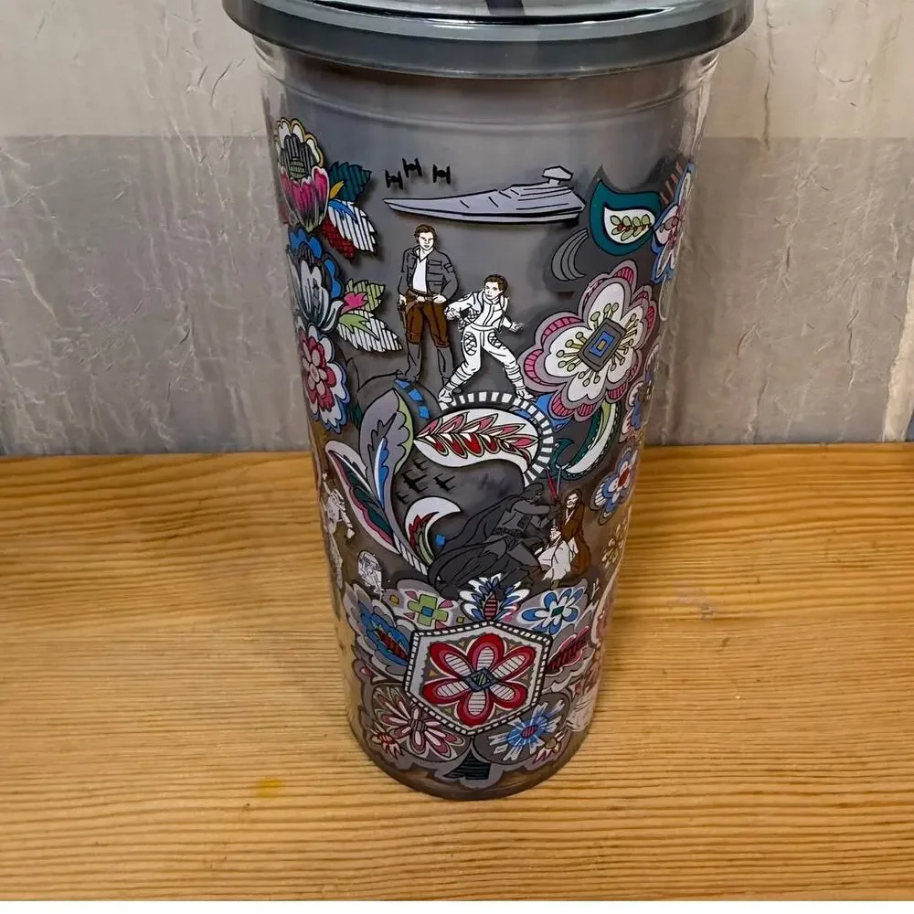 Disney Star Wars Tumbler Princess Leia Acrylic Cup w Straw BPA Free